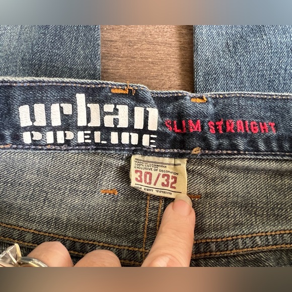 Urban Pipeline Mens Jean 30x32 (32x32-measured) Slim Fit Straight Leg 100%Cotton - Picture 3 of 14